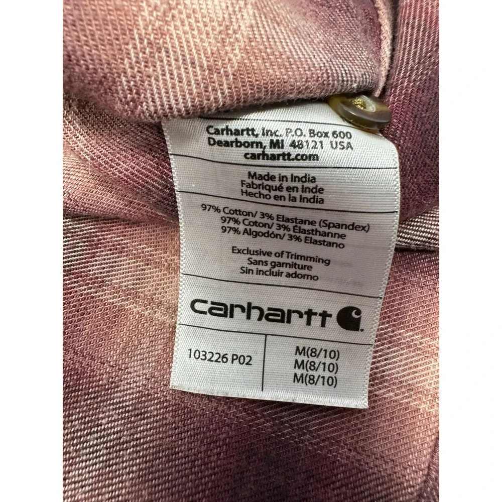 Carhartt Women's Pink Rugged Flex Hamilton Flannel Long Sleeve Shirt M (8/10)‎ - Picture 8 of 9